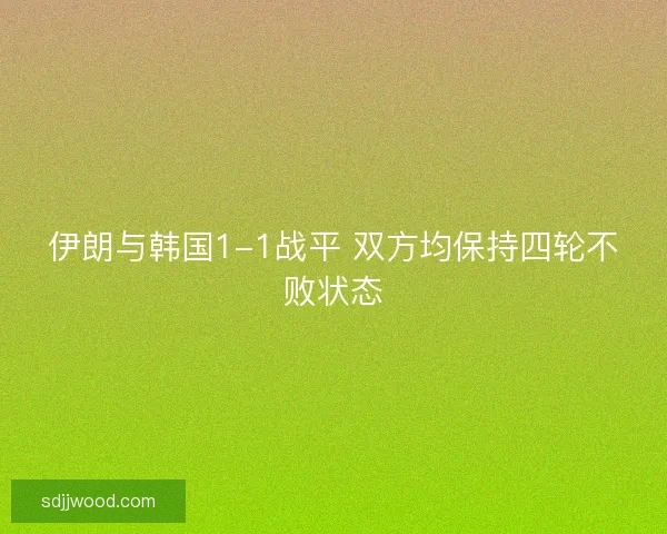 伊朗与韩国1-1战平 双方均保持四轮不败状态