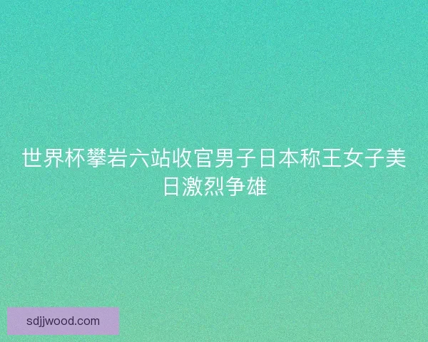 世界杯攀岩六站收官男子日本称王女子美日激烈争雄 世界杯攀岩六站收官男子日本称王女子美日激烈争雄