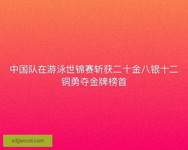 中国队在游泳世锦赛斩获二十金八银十二铜勇夺金牌榜首