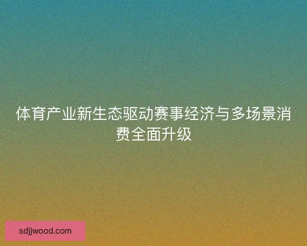体育产业新生态驱动赛事经济与多场景消费全面升级