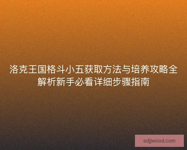 洛克王国格斗小五获取方法与培养攻略全解析新手必看详细步骤指南